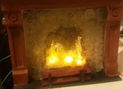 fireplace and fire for dollhouse 1/12 scale