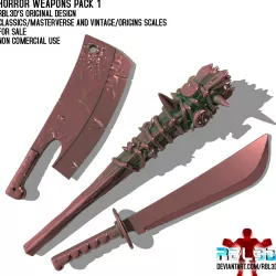 Horror weapons pack 1 for action figures
