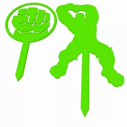 Hulk cake or cupcake topper