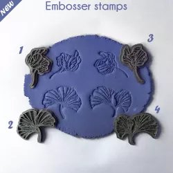 Leaf set clay embosser stamp - Polymer clay tools - 3d printed polymer clay stamp