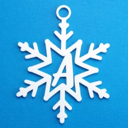 Letter A - Snowflake Initial Gift Tag Ornament