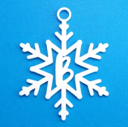 Letter B - Snowflake Initial Gift Tag Ornament
