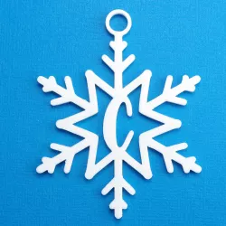 Letter C - Snowflake Initial Gift Tag Ornament