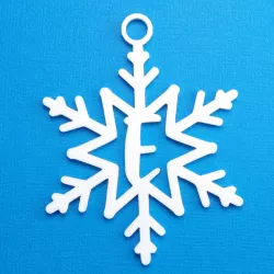 Letter E - Snowflake Initial Gift Tag Ornament