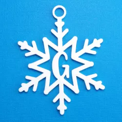 Letter G - Snowflake Initial Gift Tag Ornament
