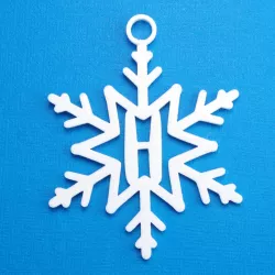 Letter H - Snowflake Initial Gift Tag Ornament