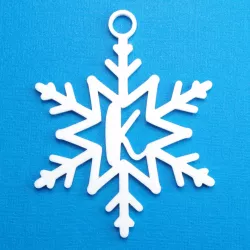 Letter K - Snowflake Initial Gift Tag Ornament