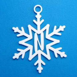 Letter N - Snowflake Initial Gift Tag Ornament