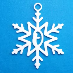 Letter O - Snowflake Initial Gift Tag Ornament
