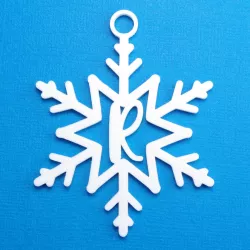 Letter R - Snowflake Initial Gift Tag Ornament