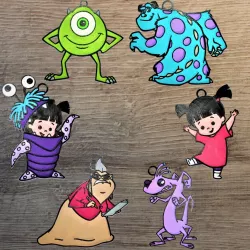 Lot 6 Disney Monster inc. ornaments