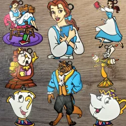 Lot 8 Disney ornaments Beauty and the Beast