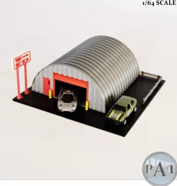 Mini garage diorama for 1/64 scale diecasts - Model 005 - STEEL DOME