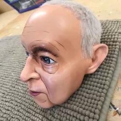 Older man, 3D model of head (for 31 inches marionette, opening mouth) for 3D printing