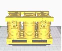 Pallet of barrels, trailer loading, Europe pallet.