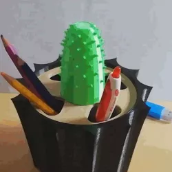 Pencil pot and lamp *CACTUS*