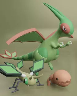 Pokemon - Trapinch, Vibrava and Flygon
