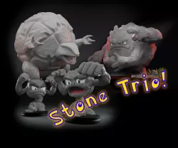 Pokémon Package - Graveler, Geodude 2 poses, and Golem