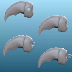 Polar bear claw necklace pendant (4 versions)