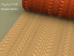 Polymer Clay Seamless Texture Roller | Ethnic | Digital STL File