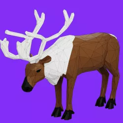 Reindeer Lowpoly 3D Print Model