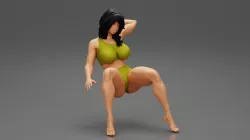 Sexy Girl Sitting on a Sofa 3D Print Model