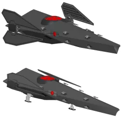 Sith Corvette-Gunship | Retractable S-Foils, Landing Gear and PD Weaponry | By Collins Creations 3D