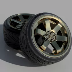 TE 37 Style rims 18" for diecast and scale models with BULLET rivets