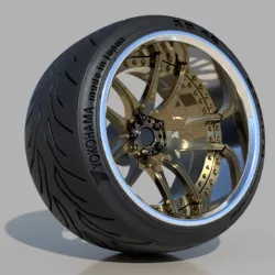 WORK Emotion CR 3p 18 inch rims wheels with Advan tires for diecast and scale models