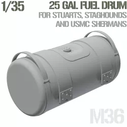 25 Gal Rubber Fuel Drums (Stuart, Staghound, PTO M4A3) 1/35