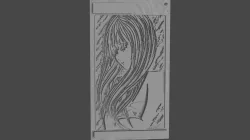3D art girl frame