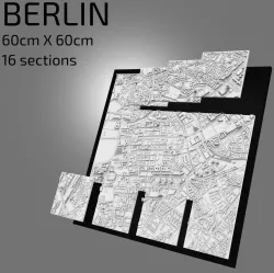 3D Berlin | Digital Files | 3D STL File | Berlin 3D Map | 3D City Art | 3D Printed Landmark | Model of Berlin Skyline | 3D Art