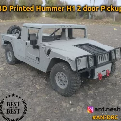 3D PRINTED RC CAR HUMMER H1 2 DOOR PICKUP BODY BY [AN3DRC]