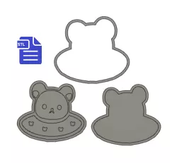 3pc Bear Spaceship Bath Bomb Mold