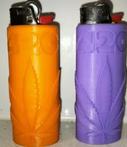 420 Cannabis Leaf Bic Lighter Case
