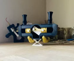 Air cooled Boxer Engine Model - 2 cylinder 2 stroke see through boxer engine