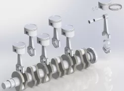 Articulated Piston, Connecting Rod and Crankshaft Mechanism