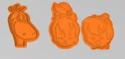 Bam - Bam & Pebbles + Dino cookie cutter (Flintstones)
