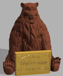 Bear With Welcome Sign