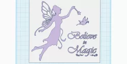 BELIEVE IN MAGIC Fairy Tale Butterfly Fairy, magic spell - Positive Inspiring Quote, wall home art decor, fridge magnet, cake decoration
