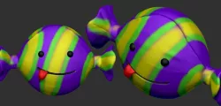 Candy earrings (pacifier and candy)