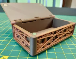 Casket with steampunk inlay