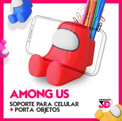 CELL PHONE HOLDER AND PEN AMONG US