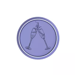 Champagne Glasses Embossed Cookie Cutter