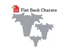 Coffin with Bat Wings Flat Back Charms STL FILE