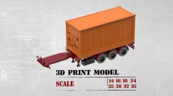 Container Trailer scale. Semi trailer frame shipping container chassis