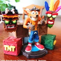 Crash Bandicoot Diorama, Uka uka and Aku Aku 3D Printable