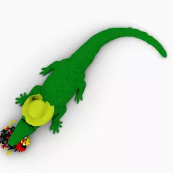 crocodile eats federal eagle / chicken