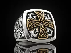 Cross ring with patterns