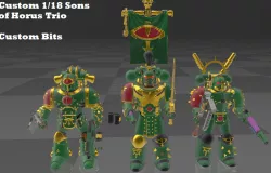 Custom 1/18 Sons of Horus Trio Space Marines